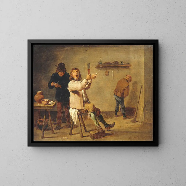 La Chanson de la boisson - David Teniers le Jeune — kehystetty taideteos seinällä
