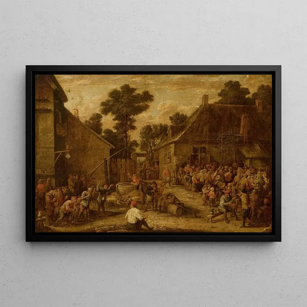 Juhlat maaseudulla - David Teniers nuorempi — kehystetty taideteos seinällä