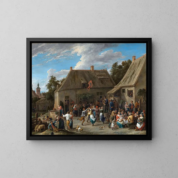 Fête des paysans - David Teniers le Jeune — kehystetty taideteos seinällä