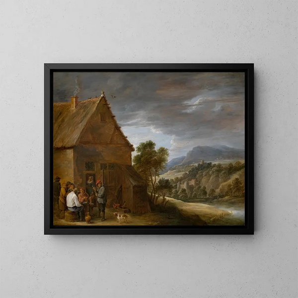 Taverna-tilanteesta - David Teniers nuorempi — kehystetty taideteos seinällä