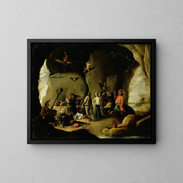 La Tentation de Saint Antoine - David Teniers le Jeune — kehystetty taideteos seinällä