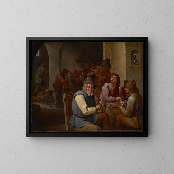 Le Pub de Campagne - David Teniers le Jeune — kehystetty taideteos seinällä