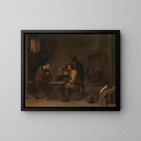 Les Joueurs - David Teniers le Jeune — kehystetty taideteos seinällä