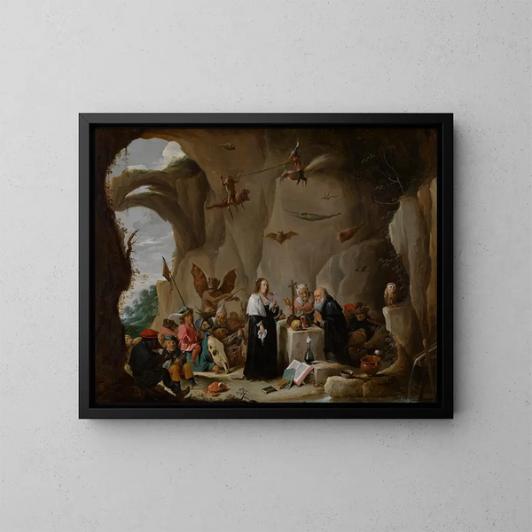 La Tentation de saint Antoine le Grand - David Teniers le Jeune — kehystetty taideteos seinällä