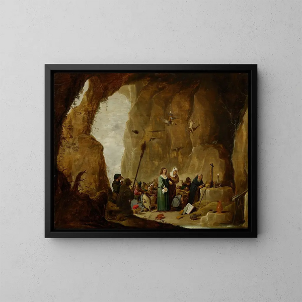 La Tentation de Saint Antoine - David Teniers le Jeune — kehystetty taideteos seinällä