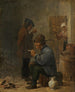 Kaksi tupakoivaa maanviljelijää hiilloksen äärellä - David Teniers le Jeune — näkymä teoksesta
