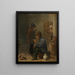 Kaksi tupakoivaa maanviljelijää hiilloksen äärellä - David Teniers le Jeune — kehystetty taideteos seinällä