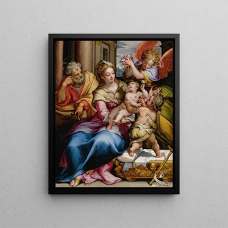 Denys Calvaert - The Holy Family With Saint John The Baptist And An Angel.webp