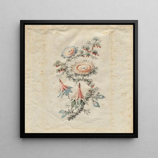 Design de broderie florale pour la manufacture de soie de Lyon - Jean