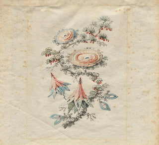 Design de broderie florale pour la manufacture de soie de Lyon - Jean