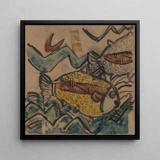 Design de poisson pour une assiette en céramique - Holcha Krake