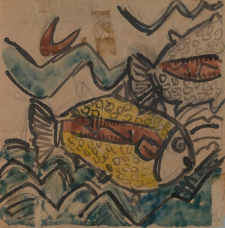 Design de poisson pour une assiette en céramique - Holcha Krake