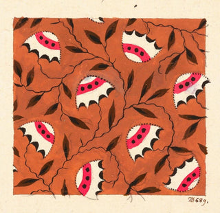 Design floral pour textile imprimé - Anonyme