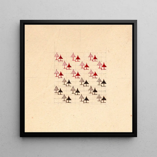Design géométrique pour textile imprimé - Anonyme