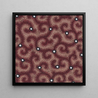 Design textile de perles éparpillées sur un fond de branches enroulées - Anonyme