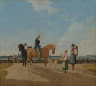 Deux cavaliers et deux filles aux fleurs - Wilhelm von Kobell