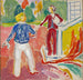 Kaksi naista verannan portaiden lähellä - Edvard Munch — näkymä teoksesta