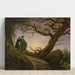 Maalauksen jäljennös Kaksi miestä katsomassa kuuta - Caspar David Friedrich