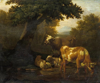 Bétail au point d'eau - Dirck van Bergen — näkymä teoksesta