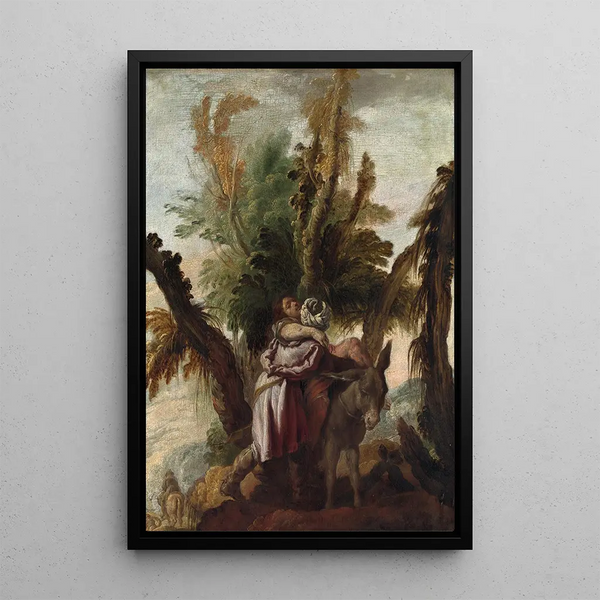 Domenico Fetti - Le Bon Samaritain - Maalaus — kehystetty taideteos seinällä