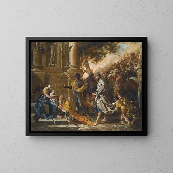 Adoration des Mages - Domenico Gargiulo — kehystetty taideteos seinällä