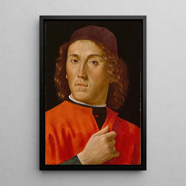 Nuoren miehen maalaus - Domenico Ghirlandaio — kehystetty taideteos seinällä