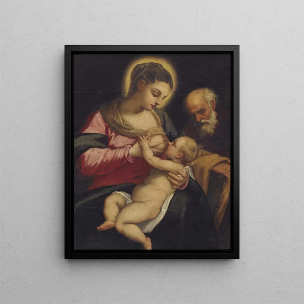 Sainte Famille - Domenico Tintoretto — kehystetty taideteos seinällä