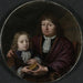 Isaac Pontanus ja Hendrik van Beekin kaksois-portraitista - Michiel Van Musscher — esillä sisätilassa