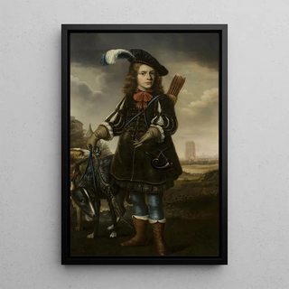 Douwe Juwes de Dowe - Portrait of a boy in a hunting attire.webp