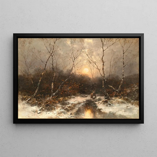 Dsir Thomassin - A Deer in a Forest by Moonlight.webp