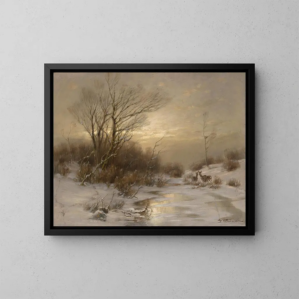 Rêve en paysage d'hiver - Désiré Thomassin — kehystetty taideteos seinällä
