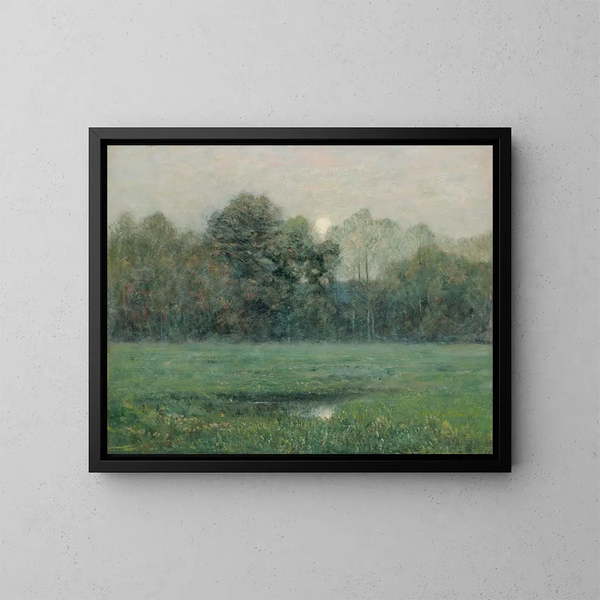 Kesäyön kuutamo - Dwight William Tryon — kehystetty taideteos seinällä