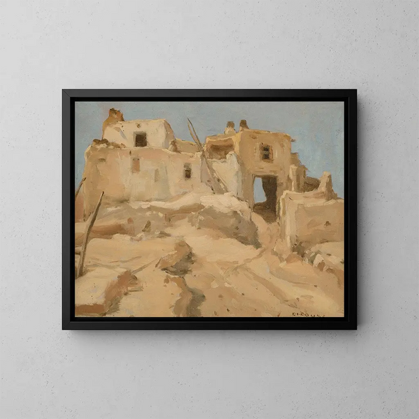 Arcade Hopi, Walpi, Arizona - Eanger Irving Couse — kehystetty taideteos seinällä