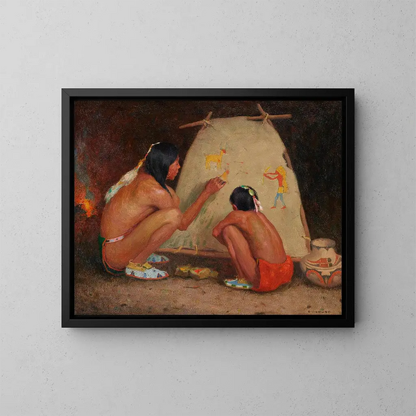 Peintre indien - Eanger Irving Couse — kehystetty taideteos seinällä
