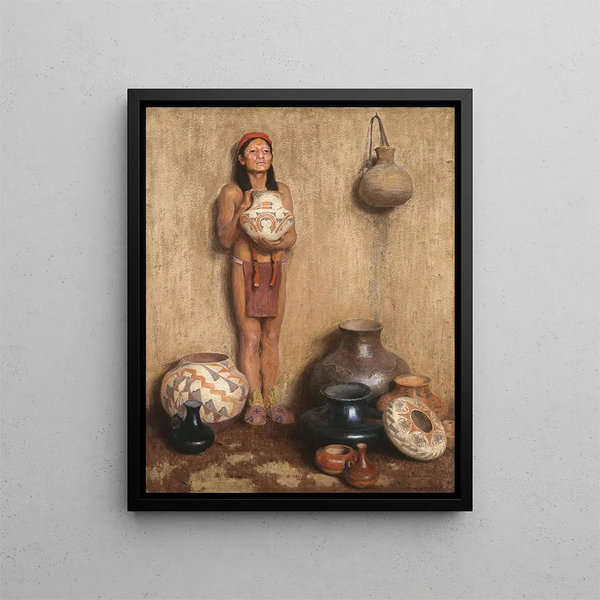 Vendeur de poterie - Eanger Irving Couse — kehystetty taideteos seinällä
