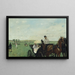 kylän ratsastustapahtumista - Edgar Degas — kehystetty taideteos seinällä