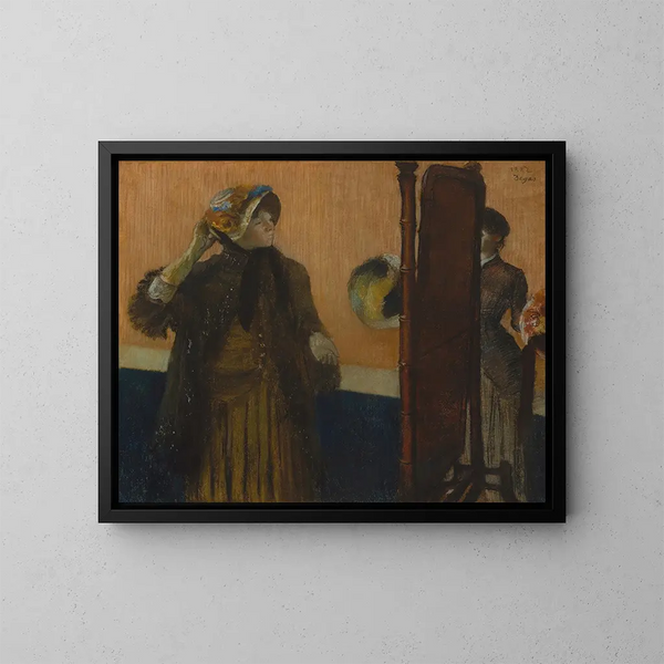 Chez les modistes - Edgar Degas — kehystetty taideteos seinällä