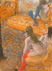 Odottava asiakas - Edgar Degas — näkymä teoksesta