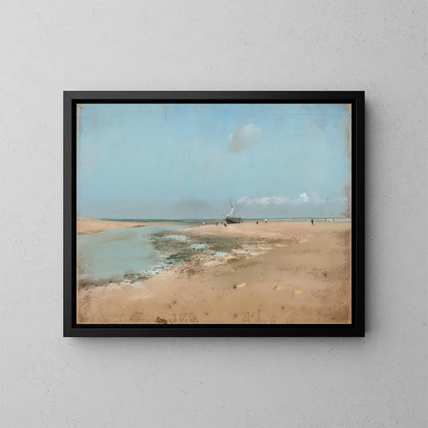 Matala-veden ranta joen suulla - Edgar Degas — kehystetty taideteos seinällä