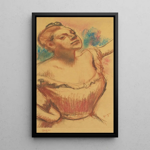 Tanssijan busti punaisessa korsetissa - Edgar Degas | Maalaus — kehystetty taideteos seinällä