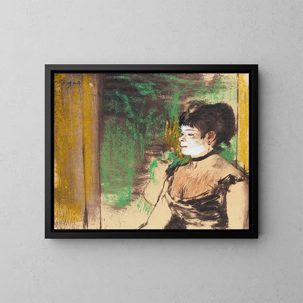 Kahvilakonsertin laulajasta - Edgar Degas — kehystetty taideteos seinällä