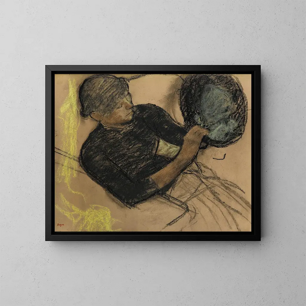 Chez la modiste - Edgar Degas — kehystetty taideteos seinällä
