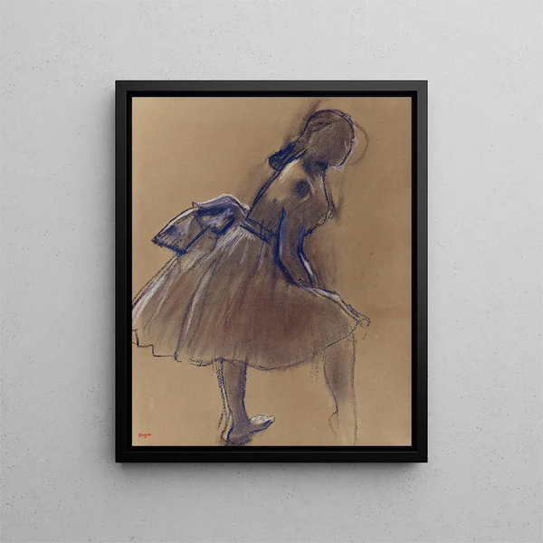 Tanssija seisoo sivulta - Edgar Degas — kehystetty taideteos seinällä