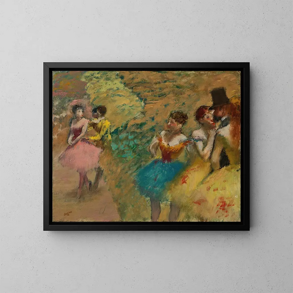 Tanssijat oopperan kulisseissa - Edgar Degas — kehystetty taideteos seinällä