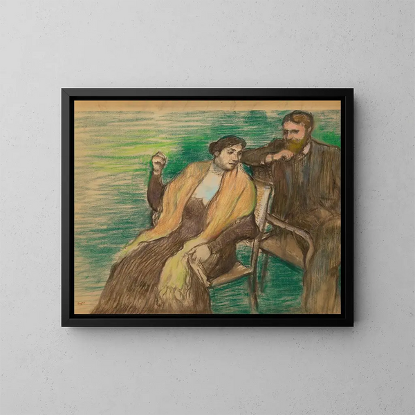 Esquisse pour un portrait de M. et Mme Louis Rouart - Edgar Degas — kehystetty taideteos seinällä