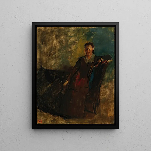 Nainen istuu sohvalla - Edgar Degas — kehystetty taideteos seinällä