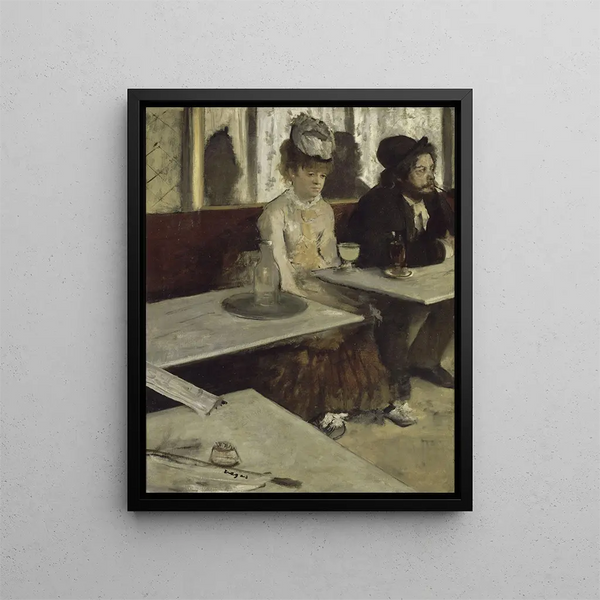 Kahvilassa - Edgar Degas — kehystetty taideteos seinällä