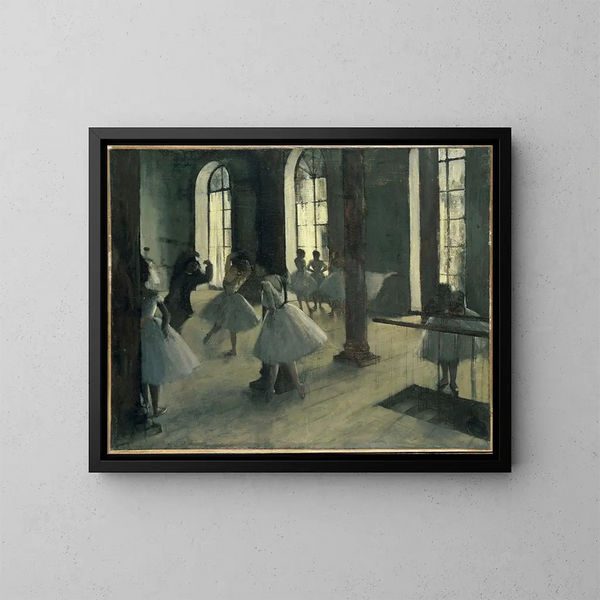 La Répétition au foyer de la danse - Edgar Degas — kehystetty taideteos seinällä