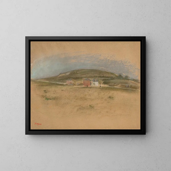 Talot jyrkänteen juurella - Edgar Degas — kehystetty taideteos seinällä