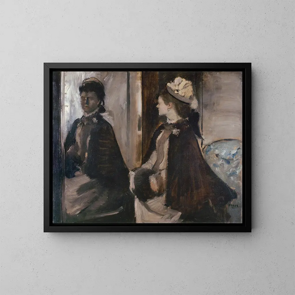 Madame Jeantaud dans le miroir - Edgar Degas — kehystetty taideteos seinällä